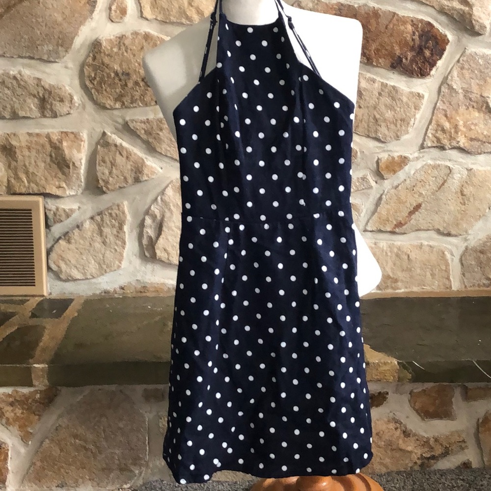 Navy & White Polka Dot Dress